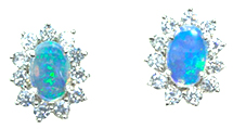 boucles d'oreilles opale en argent