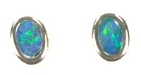 14k gold opal stud earrings #OAGE31
