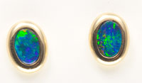 14k gold opal stud earrings #OAGE32