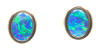 14k gold opal stud earrings #OAGE34