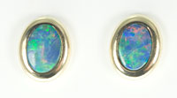 14k gold opal stud earrings #OAGE36