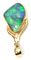 18k gold pendant with a big solid black opal