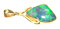 18k gold pendant with a big solid black opal
