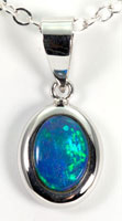 14k white gold pendant with an opal doublet #OAGP38