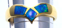 18k gold opal inlay ring #GOIR10