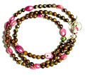 Collier de perles d'opales et de rubis #SBN16