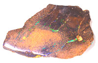 Polished boulder opal matrix specimen