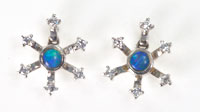 Sterling silver opal earring studs