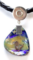 Solid Australian boulder opal pendant #BP155