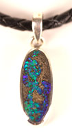 Sterling silver pendant with a solid boulder opal