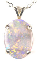 Sterling silver pendant with a solid opal