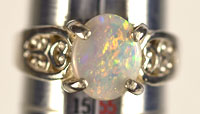 Bague d'opale en argent 925 #JSR6